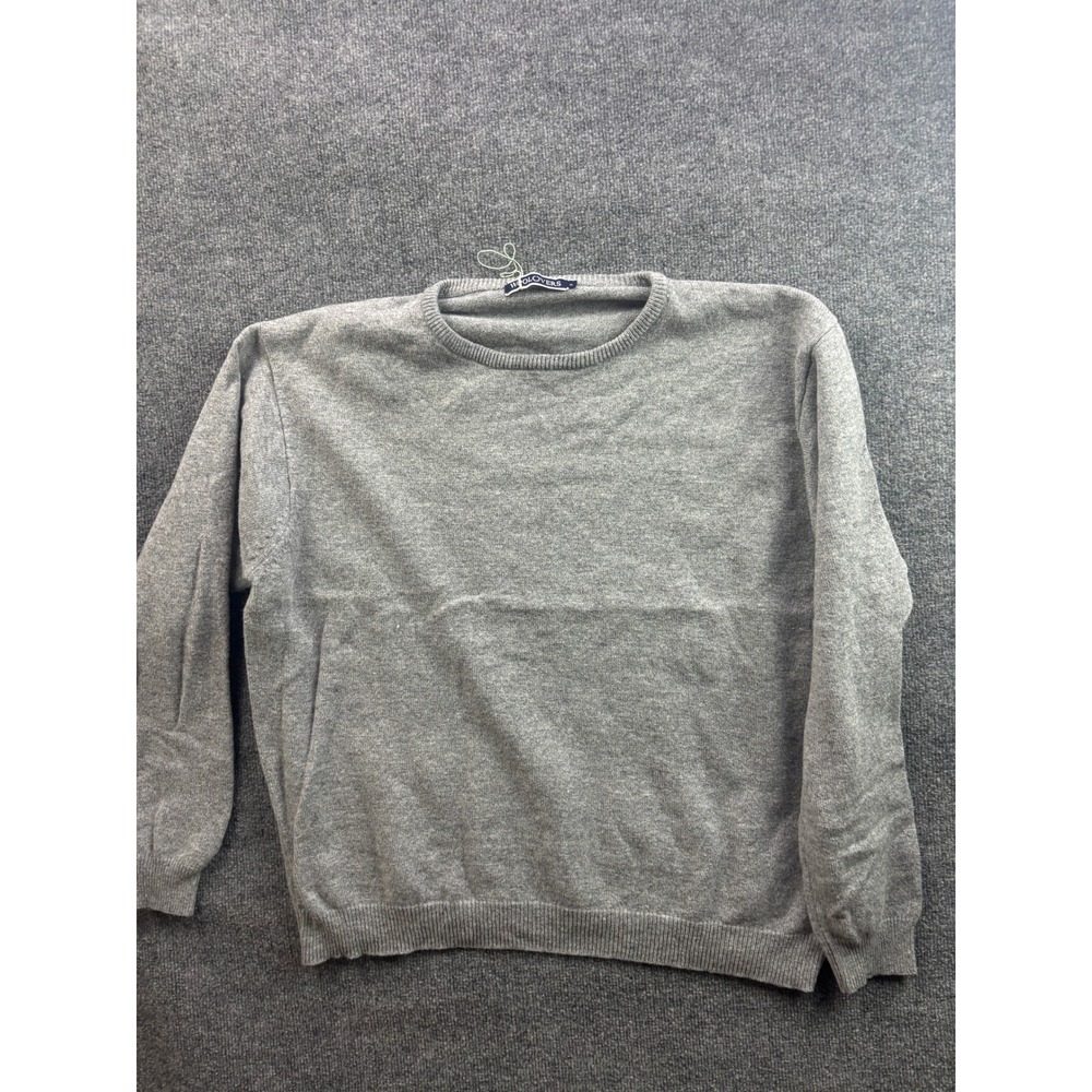 WoolOvers Crewneck Sweater Mens XL Gray 100% Pure New Wool Knit Pullover